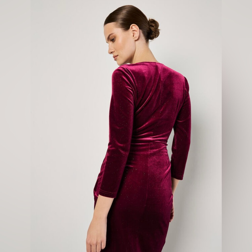 NWOT Apricot burgundy sparkle Dress - Picture 2 of 8